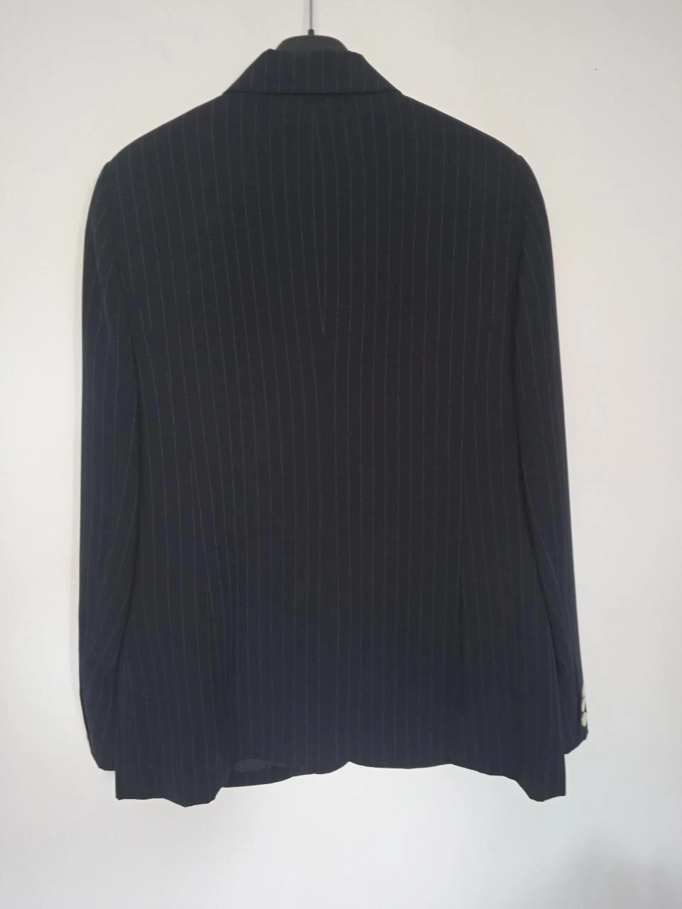 Wide-leg suit jacket and pants, high waist, navy with white stripes, gerar – photo 10